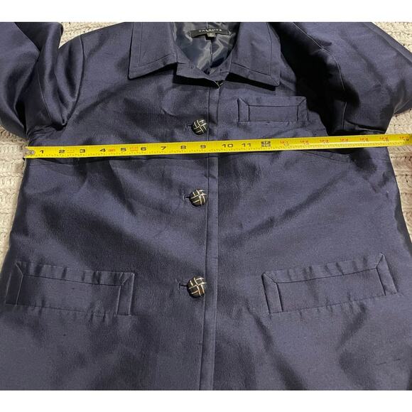 Talbots Silk Wool Blazer Suit Jacket Women's Size 6 Petite 6P Blue Career Office - Picture 2 of 10